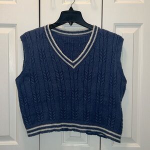 🚫♻️Blue Sweater Vest Top